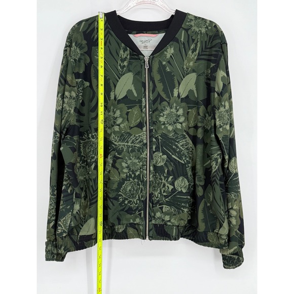 Old Navy Active Floral Jacket Green Tropical Print Zip Up Lightweight Sz XXL - Picture 2 of 10